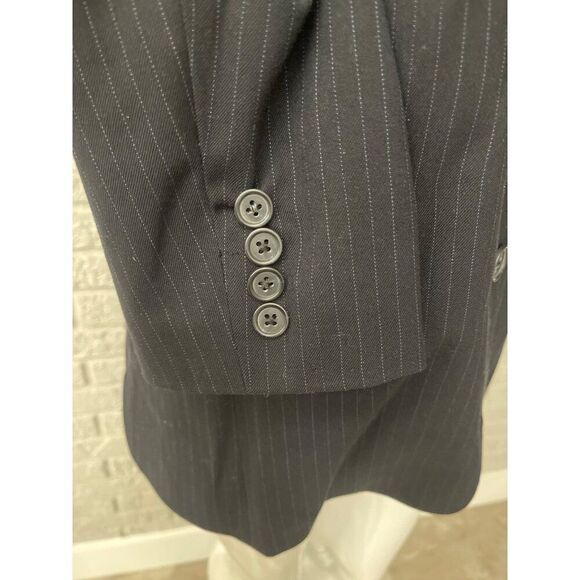 Banana Republic Women Navy Pinstripe Blazer Size 10 - Picture 6 of 7